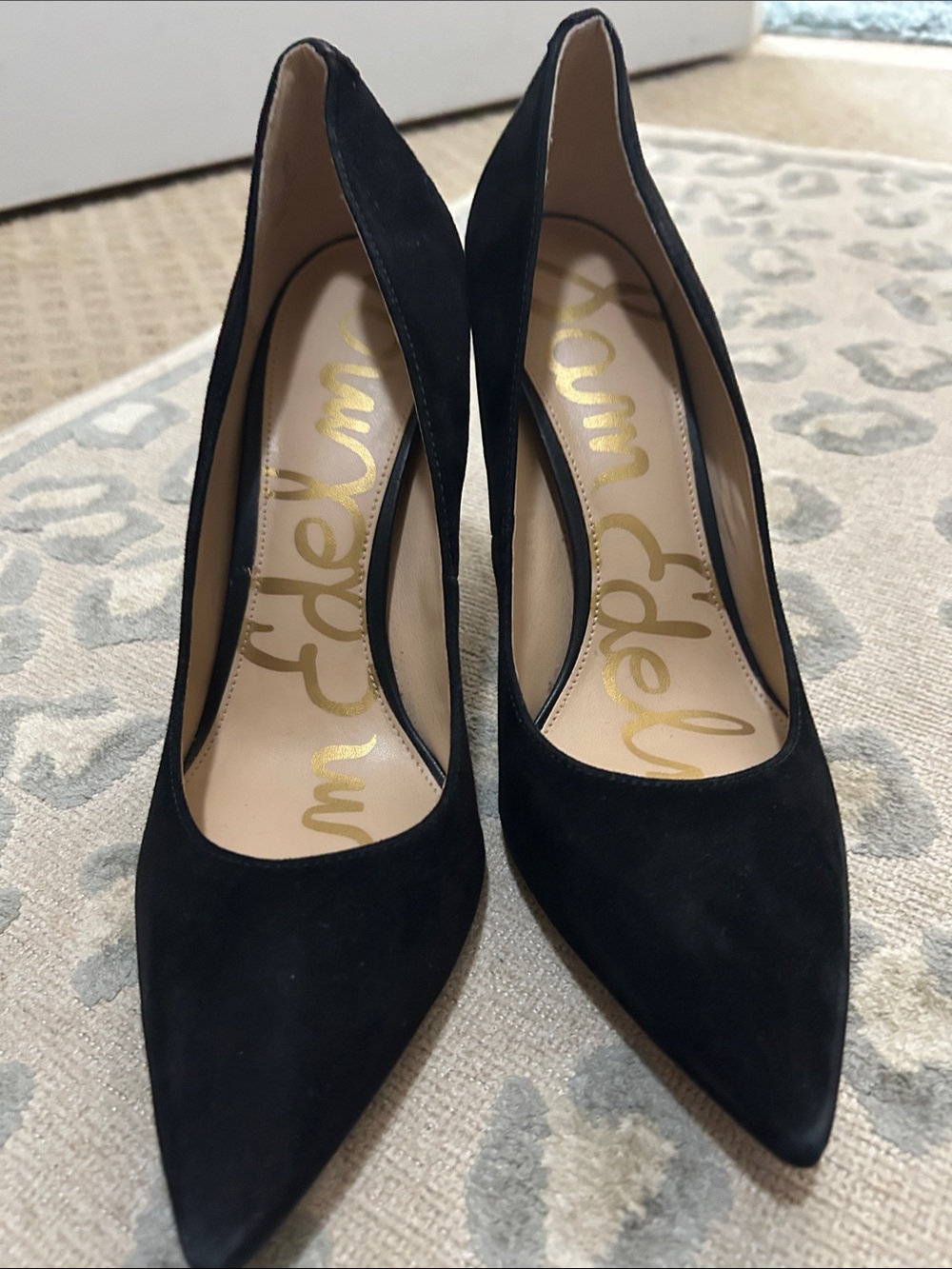 Sam Edelman Black Suede Pointed Toe Pumps